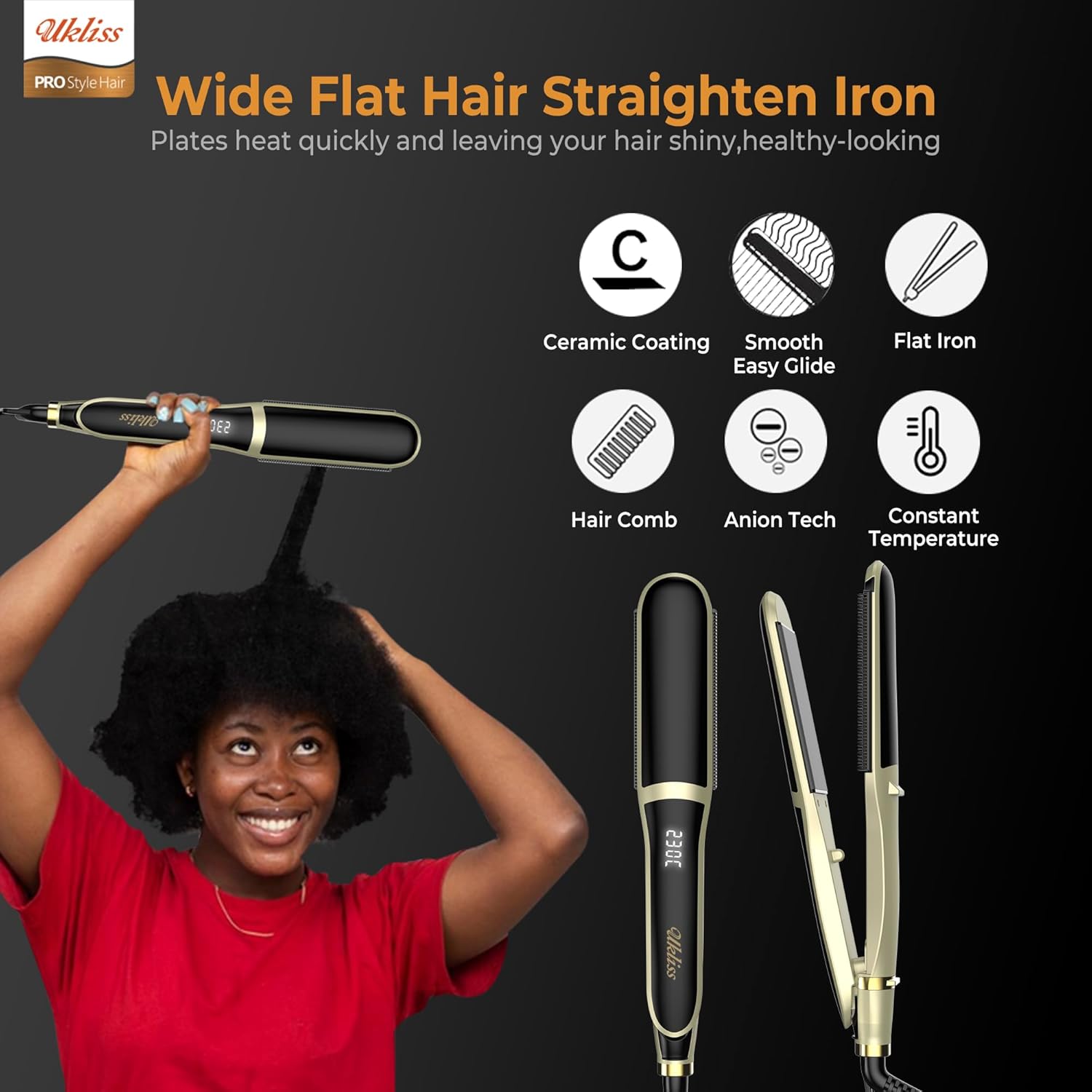 Lisseur 2 en 1 pour cheveux longs et épais : lissez et bouclez en un éclair avec un chauffage rapide de 30 secondes – Image 4