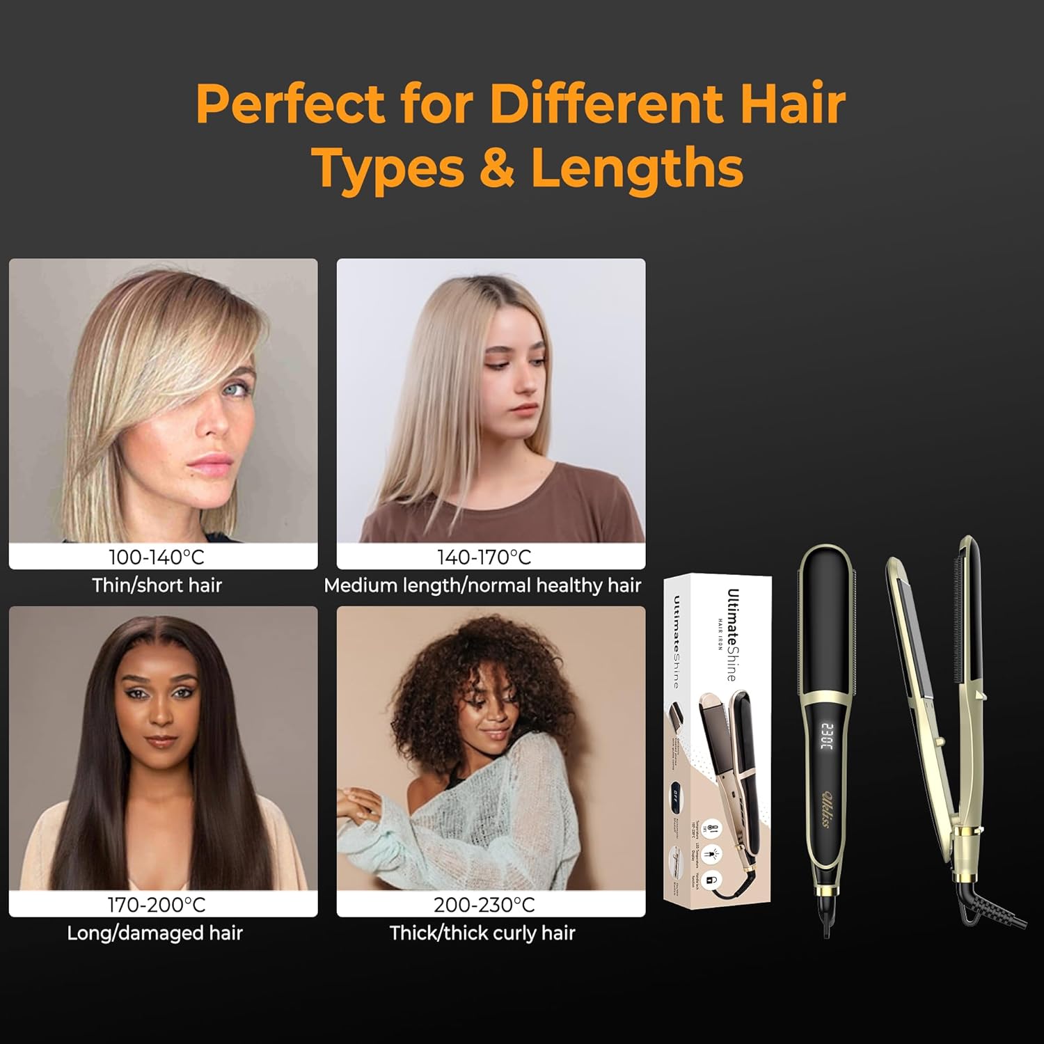 Lisseur 2 en 1 pour cheveux longs et épais : lissez et bouclez en un éclair avec un chauffage rapide de 30 secondes – Image 5