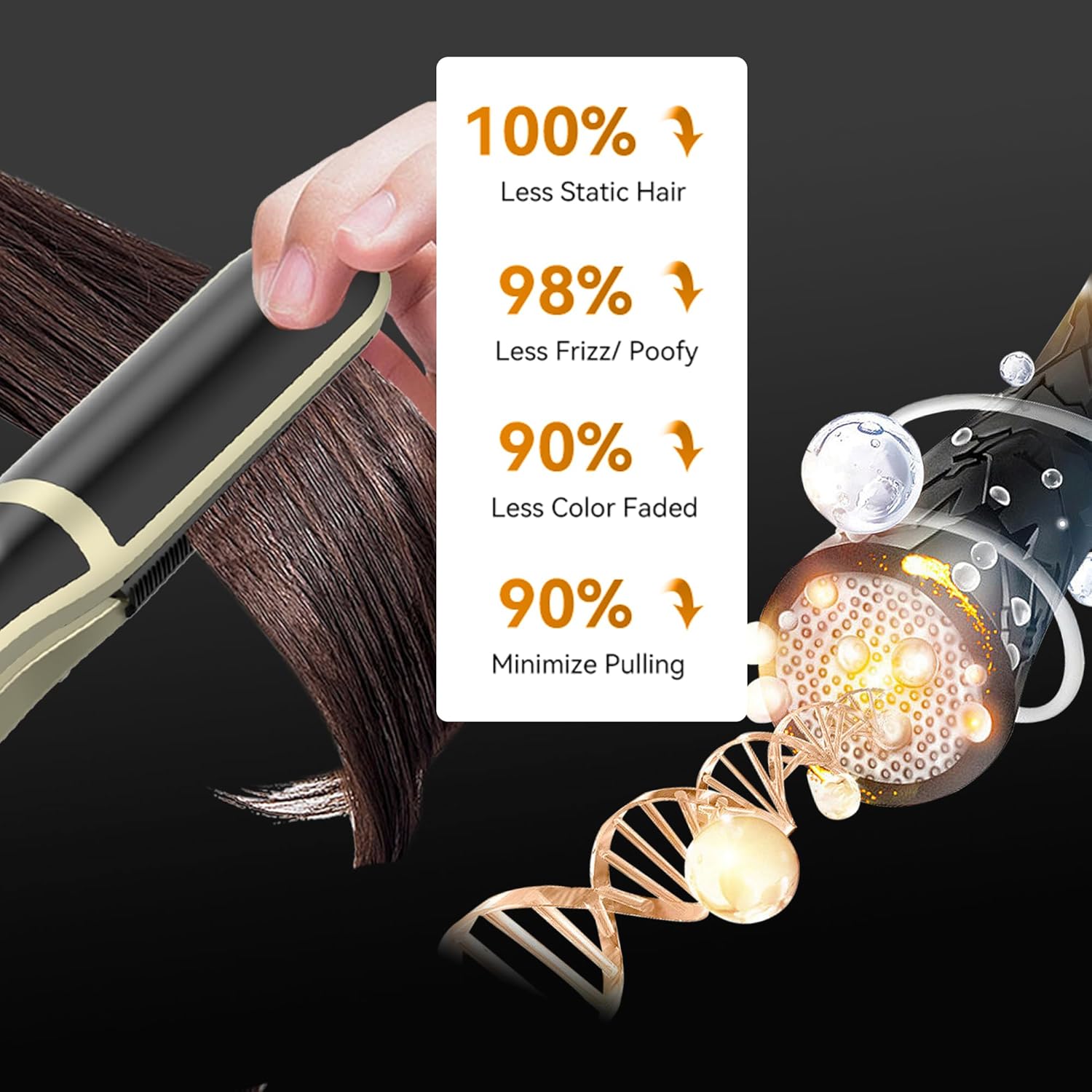 Lisseur 2 en 1 pour cheveux longs et épais : lissez et bouclez en un éclair avec un chauffage rapide de 30 secondes – Image 6
