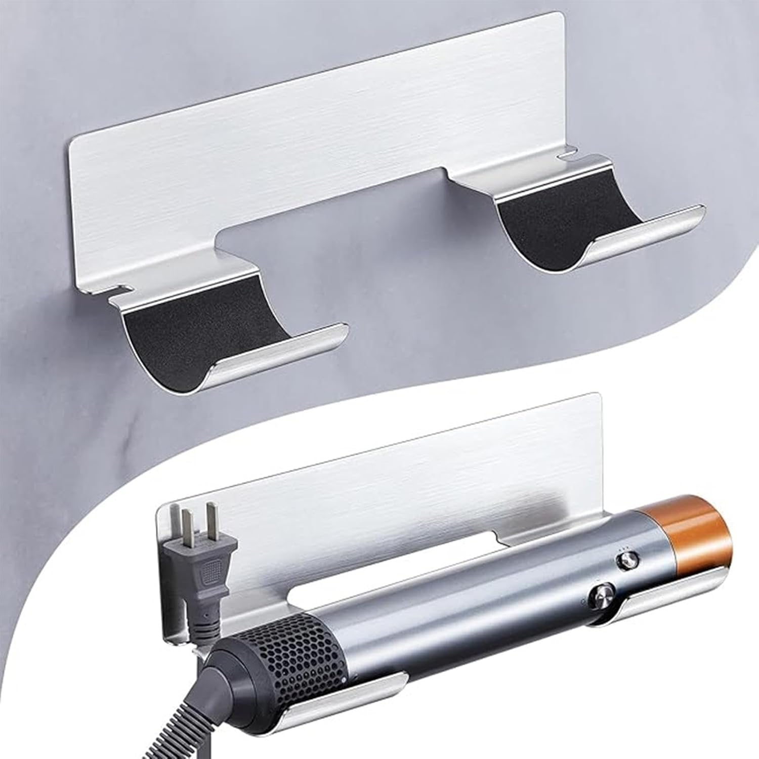 Support mural pour sèche-cheveux : l'étagère élégante pour un rangement optimal des outils de coiffure – Image 2