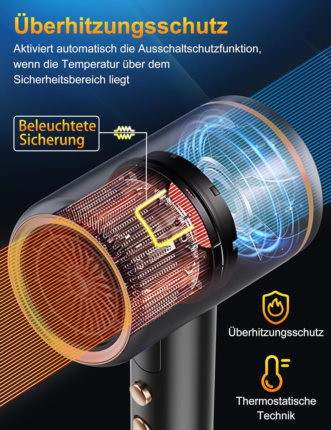 Sèche-cheveux pliable ionique 2400W : l'allié parfait pour toute la famille lors de vos voyages et en salon – Image 4