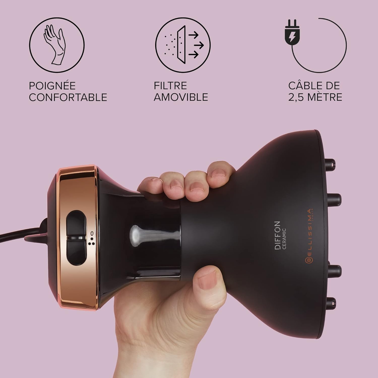 Diffuseur d'air chaud pour cheveux bouclés : séchage doux et sans frisottis avec technologie céramique – Image 7