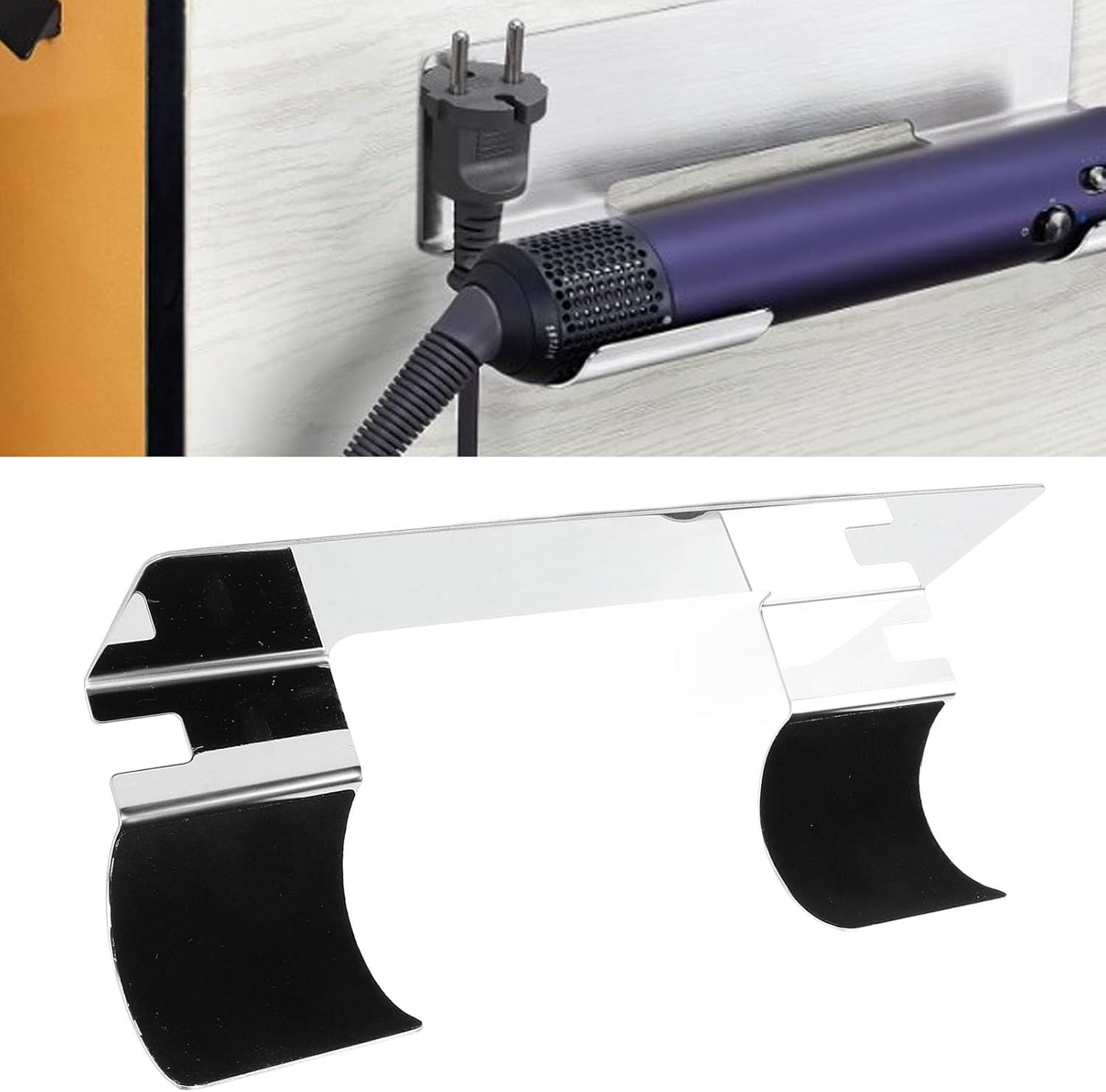 Organiseur d'accessoires pour cheveux : support mural en acier inoxydable, peu encombrant et idéal pour un rangement efficace dans votre salle de bain – Image 2