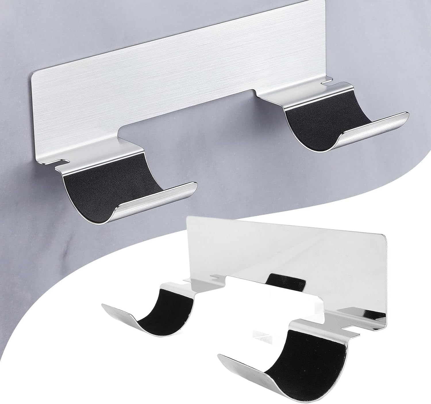 Organiseur d'accessoires pour cheveux : support mural en acier inoxydable, peu encombrant et idéal pour un rangement efficace dans votre salle de bain – Image 3