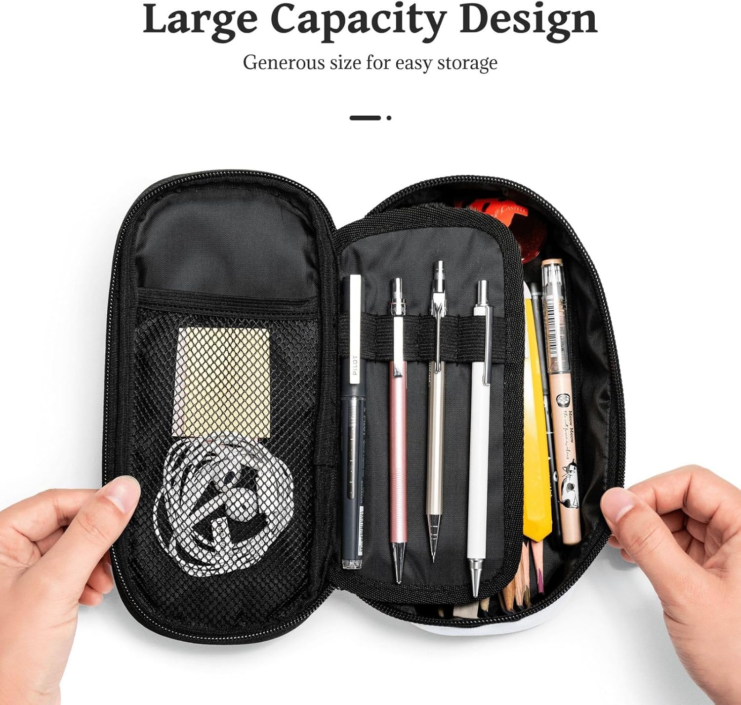 Trousse à crayons avec compartiments multicouches : idéale pour étudiants et professionnels en quête d'organisation élégante – Image 4