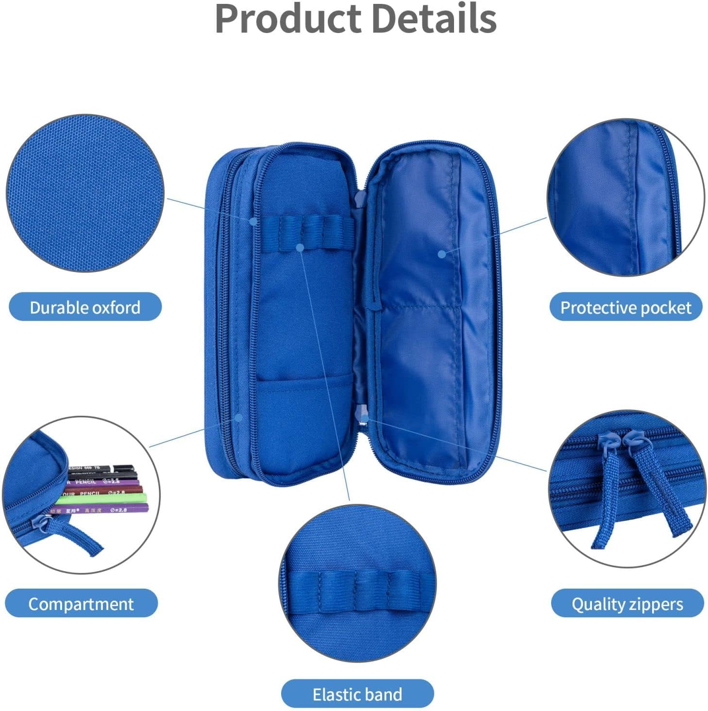 Trousse à crayons de grande capacité : l'accessoire idéal pour les étudiants et les artistes Motif drapeau portugais et design élégant pour une organisation optimale de vos fournitures – Image 5