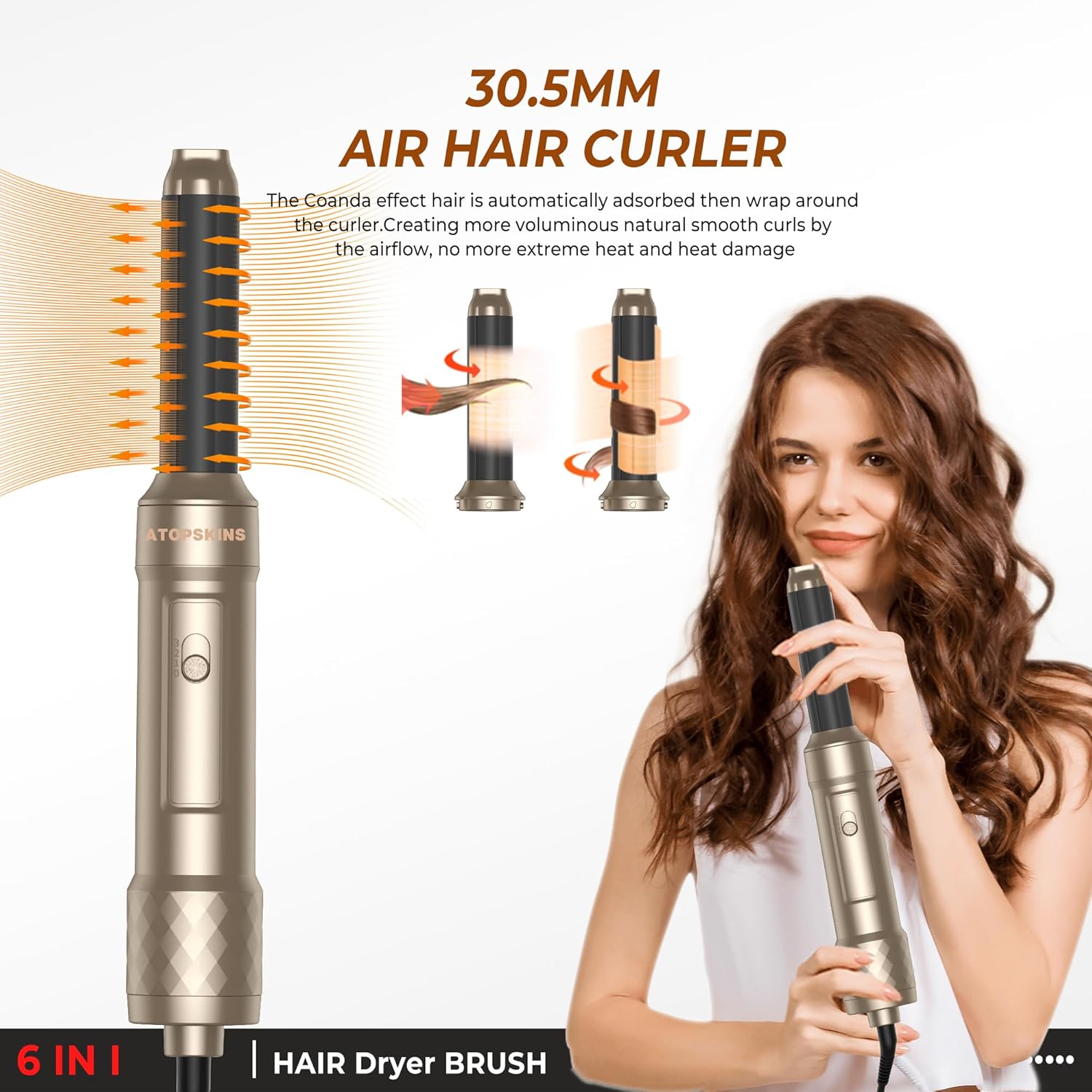Air Styler 6 en 1 : le sèche-cheveux et fer à boucler multifonctionnel pour femmes, pour un coiffage parfait et rapide à domicile – Image 3