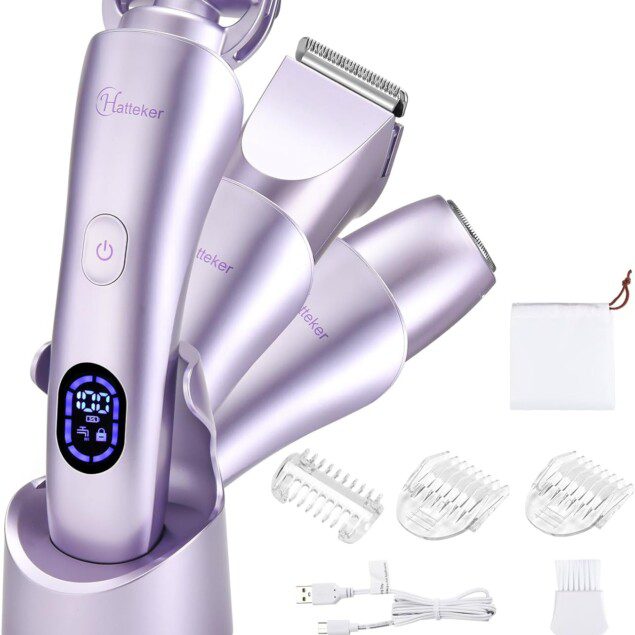 Hatteker Rasoir électrique femme - Épilateur jambes étanche violet