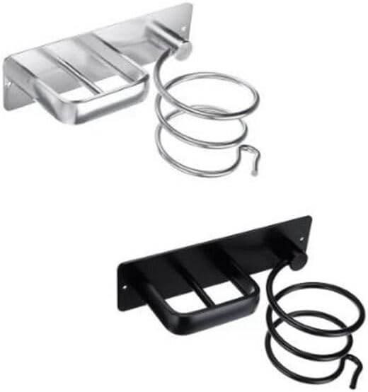 Support de rangement élégant pour sèche-cheveux et fer à lisser : un gain de place astucieux pour votre salle de bain – Image 2