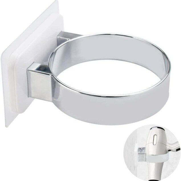 Porte sèche cheveux mural adhésif : support pratique et élégant pour ranger votre sèche-cheveux sans perçage