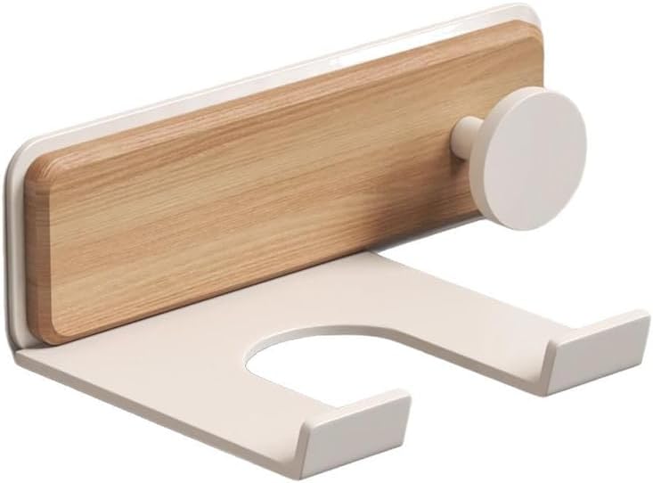 Support sèche-cheveux mural en aluminium et bois : solution élégante pour hôtels et salles de bain