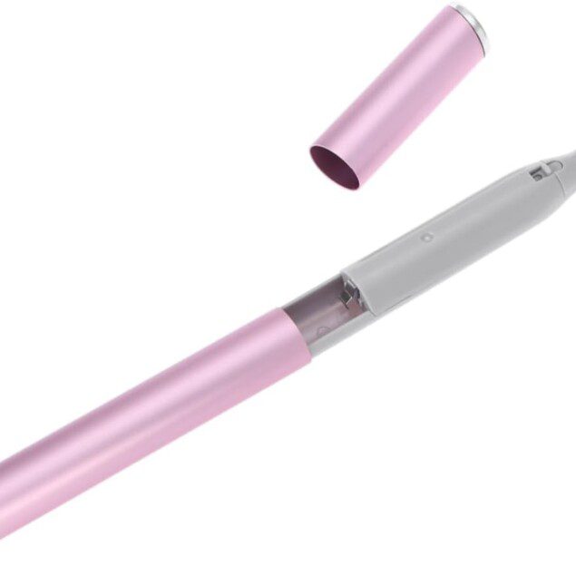 Tondeuse électrique portable pour sourcils et visage : épilateur élégant en rose avec peigne ajustable pour un épilage précis et sans effort