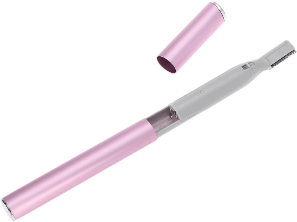 Tondeuse électrique portable pour sourcils et visage : épilateur élégant en rose avec peigne ajustable pour un épilage précis et sans effort