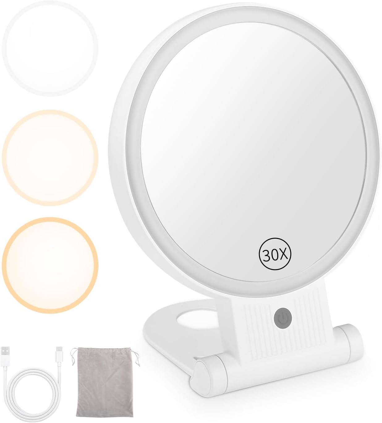 Miroir grossissant éclairé 30X : l'accessoire indispensable pour un maquillage parfait 

Miroir cosmétique pliable et portable, idéal pour les fêtes et les déplacements