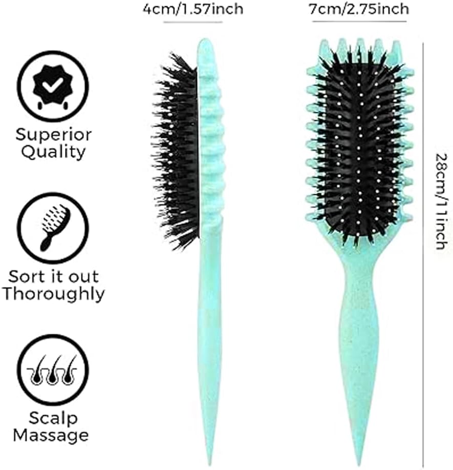 Brosse à cheveux bouclés : l'outil essentiel pour peigner et façonner vos boucles avec élégance Brosse de coiffage en poils de sanglier, idéale pour hommes et femmes souhaitant définir leurs boucles – Image 2
