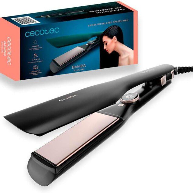 Lisseur de cheveux céramique : pour un coiffage parfait et rapide à la maison   Découvrez le lisseur Bamba RitualCare Sphere Max, idéal pour tous les types de cheveux, avec plaques flottantes 3D et un réglage de température optimal pour sublimer votre coiffure !