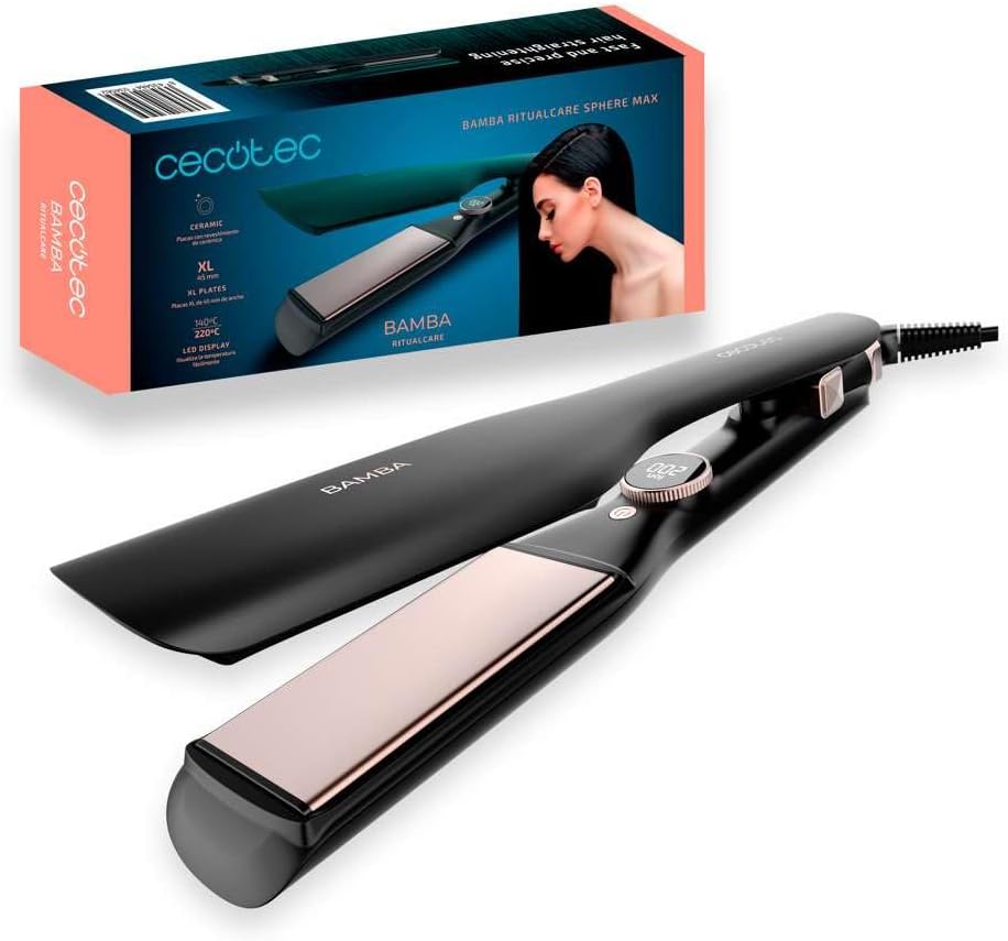 Lisseur de cheveux céramique : pour un coiffage parfait et rapide à la maison   Découvrez le lisseur Bamba RitualCare Sphere Max, idéal pour tous les types de cheveux, avec plaques flottantes 3D et un réglage de température optimal pour sublimer votre coiffure !