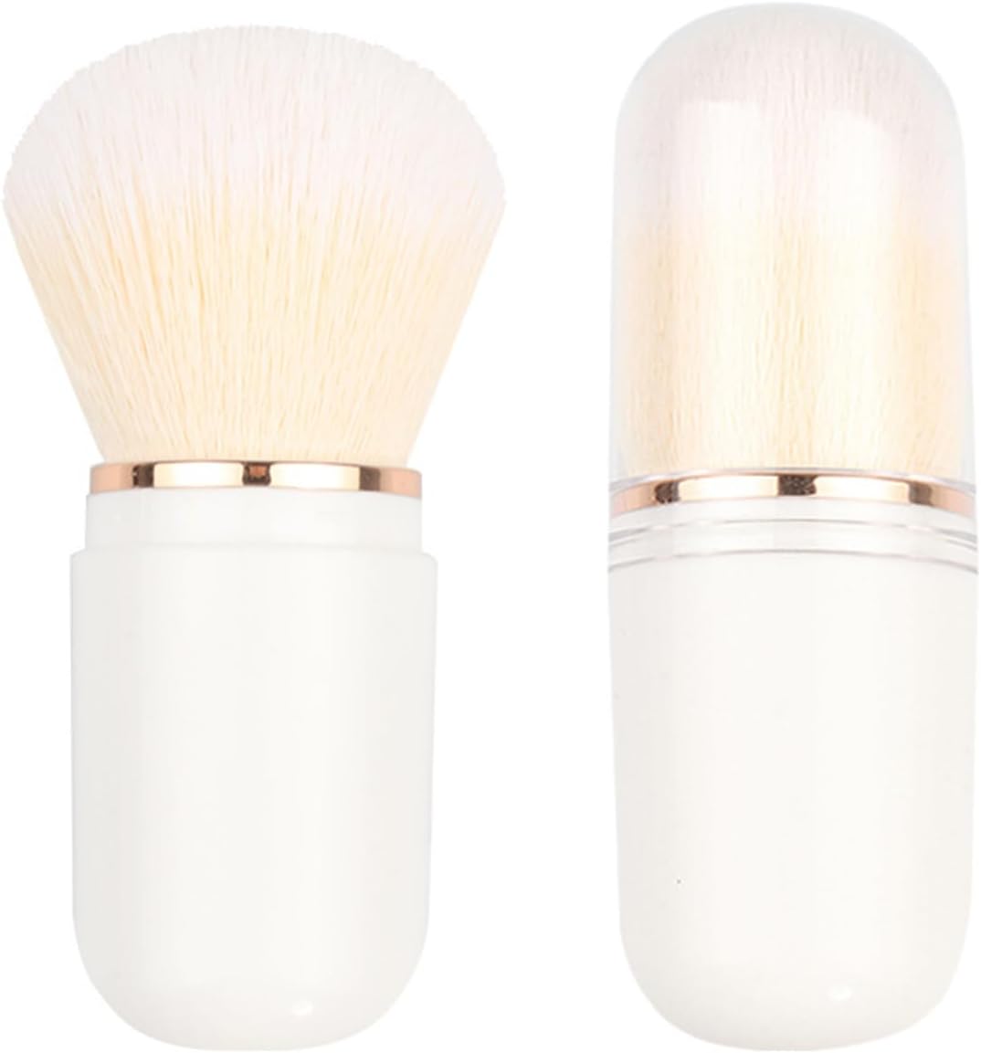 Pinceaux de maquillage rétractables : lot de 2 pour un teint parfait en voyage Idéal pour fond de teint, poudre et blush avec couvercle pratique – Image 7
