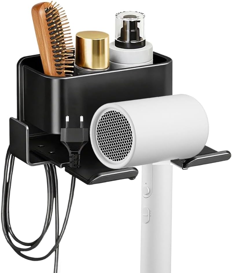 Support de sèche-cheveux sans perçage : pratique et élégant pour une salle de bain parfaitement organisée