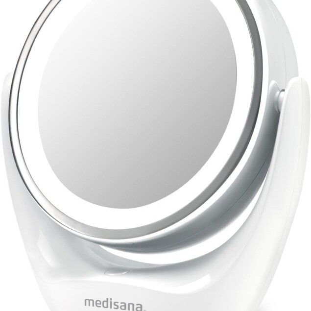 Mirroir cosmétique avec éclairage LED : l’accessoire idéal pour un maquillage parfait Découvrez le miroir de table double face agrandi 5x, pivotant à 360 degrés, pour un résultat impeccable à chaque fois !