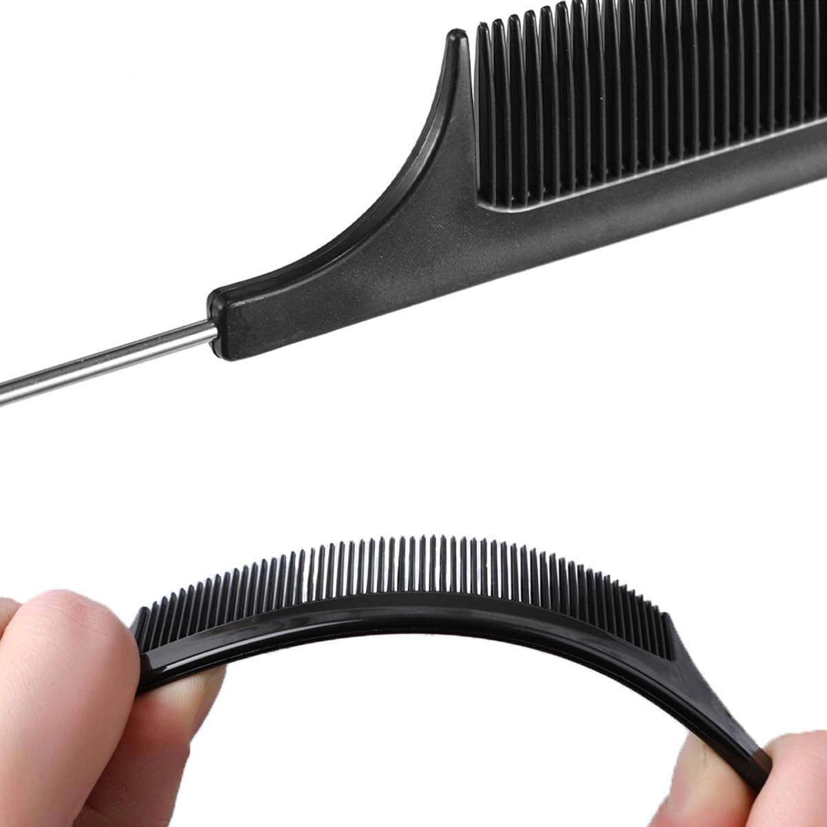 Peignes à dents fines antistatiques : le choix idéal pour hommes et femmes Découvrez nos 3 peignes en acier inoxydable pour un coiffage précis et élégant – Image 4