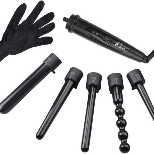 Culwad Fer à boucler 5 en 1 : kit de bigoudis multifonction pour des coiffures variées et élégantes