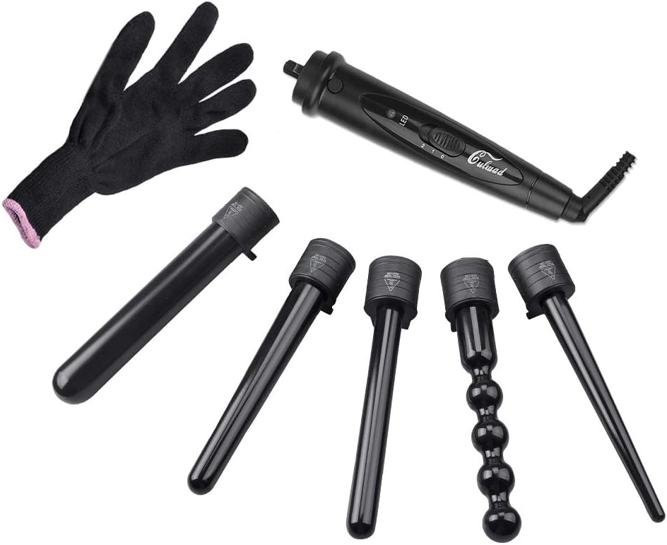 Culwad Fer à boucler 5 en 1 : kit de bigoudis multifonction pour des coiffures variées et élégantes