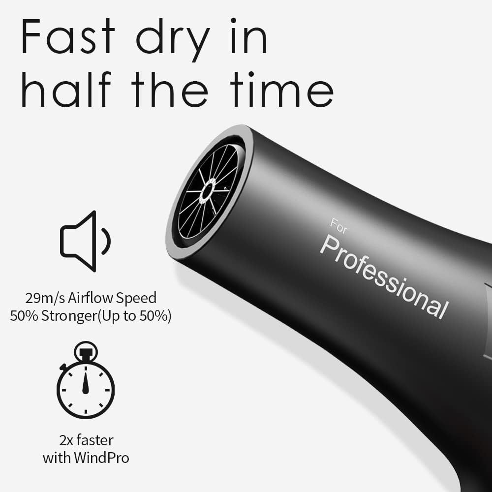 Sèche-cheveux ionique : séchage rapide et efficace pour les professionnels de la coiffure Découvrez un outil performant avec 2 vitesses et 3 réglages de chaleur, idéal pour un fini salon impeccable – Image 4