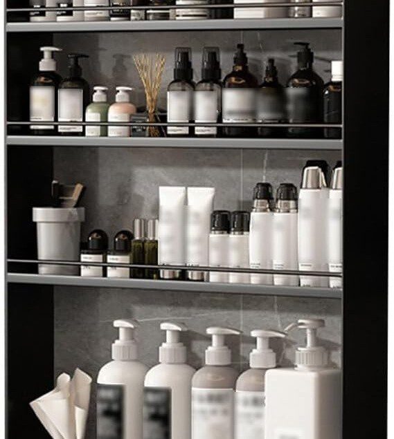 Étagère de salle de bain sans poinçon : l’organisateur mural idéal pour un rangement cosmétique élégant et pratique