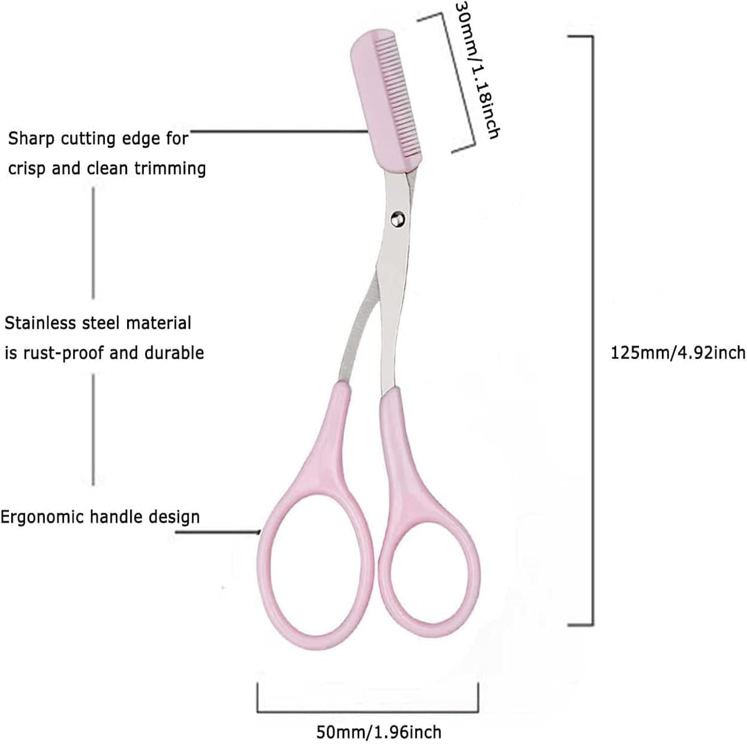 Ciseaux à sourcils : l'outil essentiel pour une mise en beauté parfaite Ciseaux à sourcils avec peigne pour femmes et hommes - Raccourcissez vos sourcils et cils avec élégance – Image 3