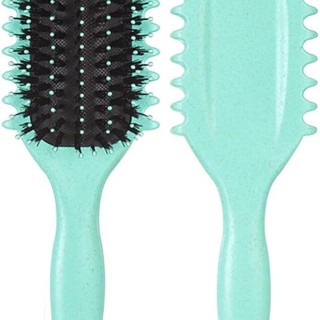 Brosse à cheveux bouclés : l'outil indispensable pour les cheveux frisés  Optimisez vos boucles avec notre brosse en poils de sanglier et son manche ergonomique