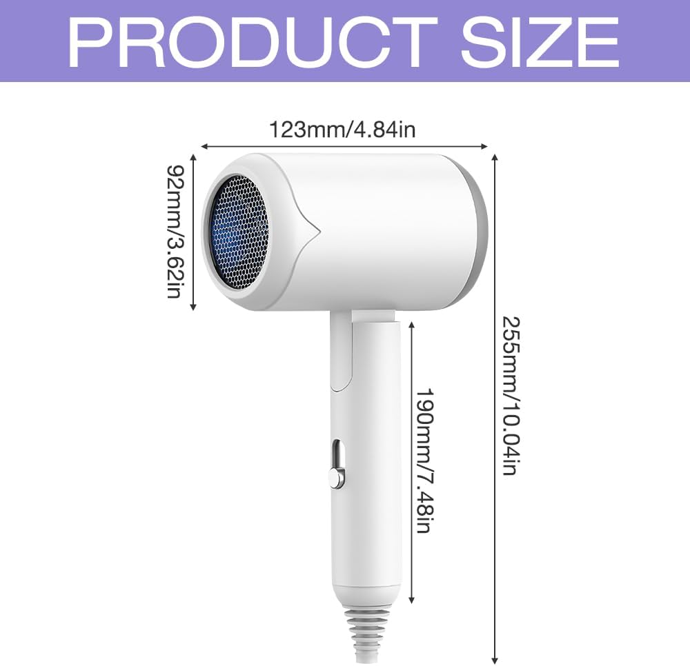 Sèche cheveux pliable 1200W : l'allié idéal pour votre famille en voyage ou au salon – Image 2