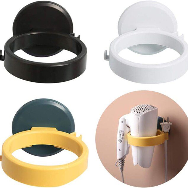 Supports pour sèche-cheveux : le lot de 3 ventouses pratiques pour salle de bain et salon de beauté