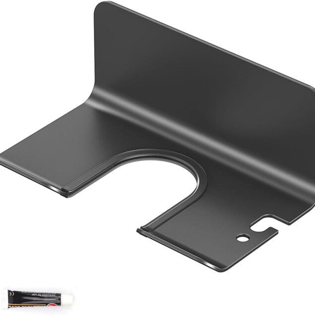 Support sèche-cheveux mural en gris pistolet : idéal pour un rangement élégant et pratique dans votre salle de bain