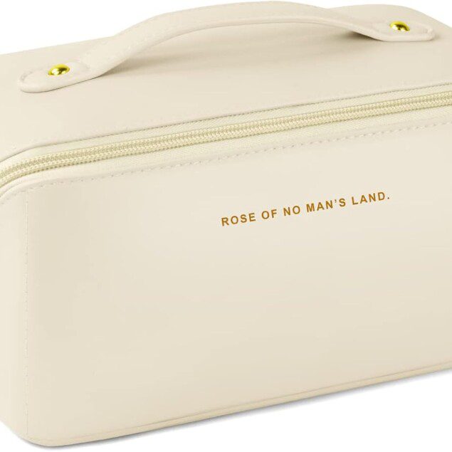Aucuu grande trousse de maquillage voyage : étanche et portable pour femmes, idéale pour un rangement pratique et élégant de vos cosmétiques