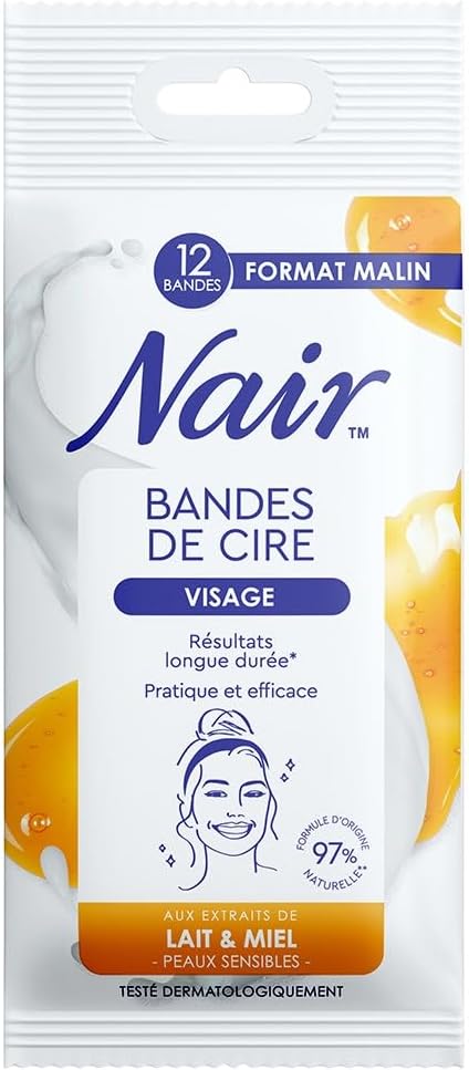 Bandes de cire froide pour visage : douceur et efficacité pour les peaux sensibles avec lait et miel