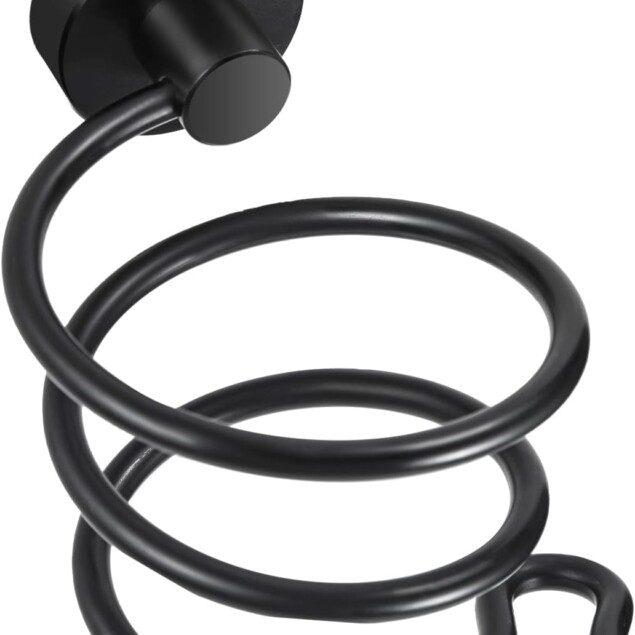 Porte sèche-cheveux en forme de spirale : un accessoire moderne en inox pour salle de bain et cuisine