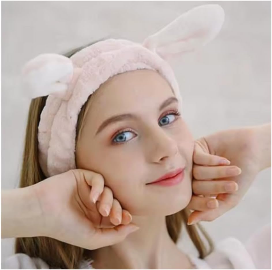 Bandeau de maquillage confort pour femme : design oreilles de lapin et maintien optimal lors de vos soins – Image 6