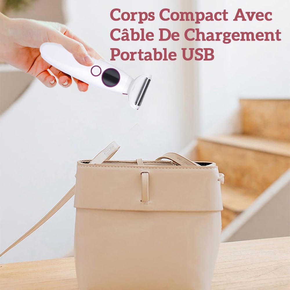 Rasoir Elios Femme 5 en 1 : le compagnon idéal pour une épilation douce et efficace Pour les femmes en quête de polyvalence, ce rasoir électrique étanche IPX7 offre une utilisation wet & dry, un affichage numérique et un chargeur USB pour un entretien facile de tout le corps. – Image 7