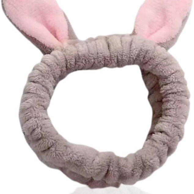 Bandeau de maquillage confort pour femme : design oreilles de lapin et maintien optimal lors de vos soins
