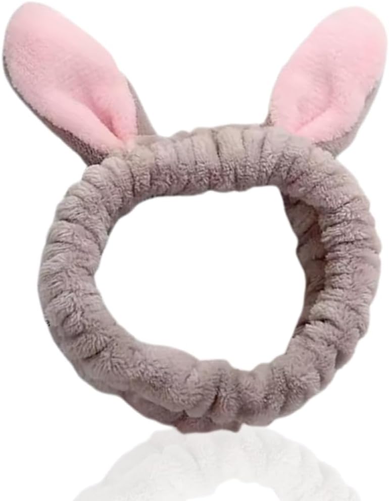 Bandeau de maquillage confort pour femme : design oreilles de lapin et maintien optimal lors de vos soins