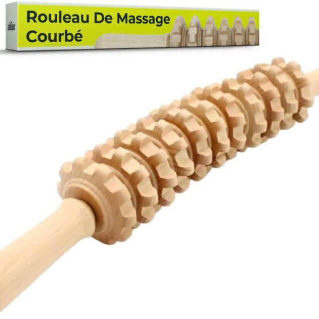 Masseur anti-cellulite en bois : le rouleau courbé idéal pour un soulagement musculaire et une relaxation totale