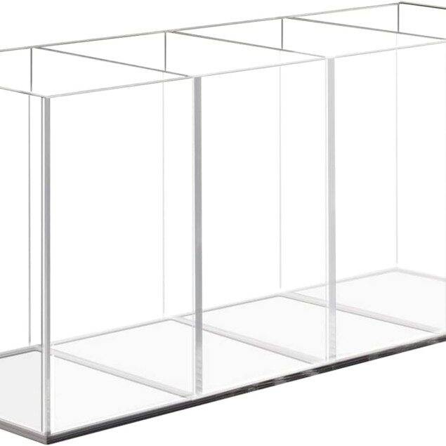 Organisateur de maquillage en acrylique transparent : le rangement idéal pour les passionnés de beauté Optimisez votre espace avec 4 compartiments pratiques pour pinceaux, poudres, vernis et bijoux