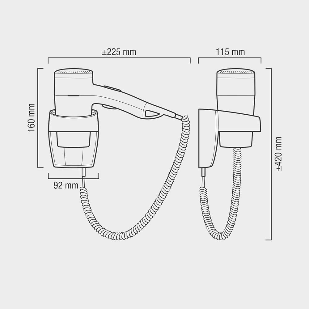 Sèche-cheveux mural blanc 1200 W : l'allié parfait pour les espaces réduits – Image 3