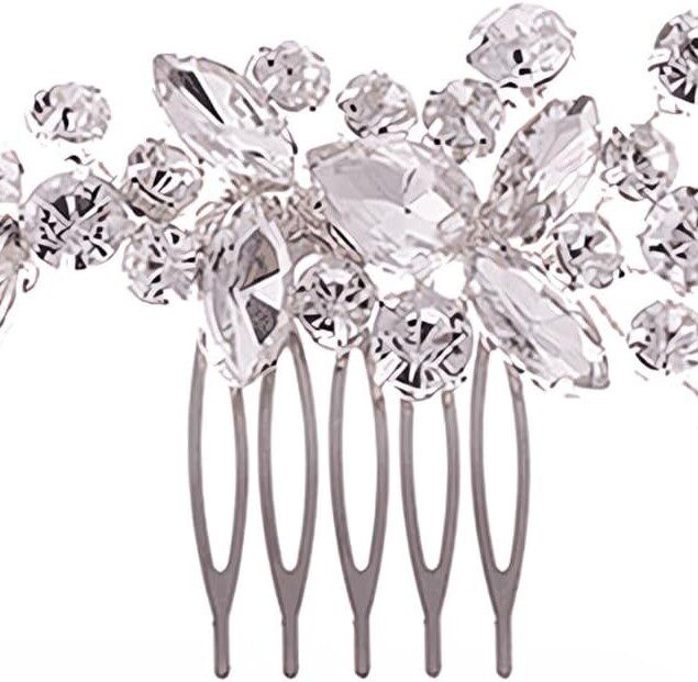 Peigne à cheveux pour femme : accessoire élégant en strass et perles pour sublimer votre coiffure de mariage