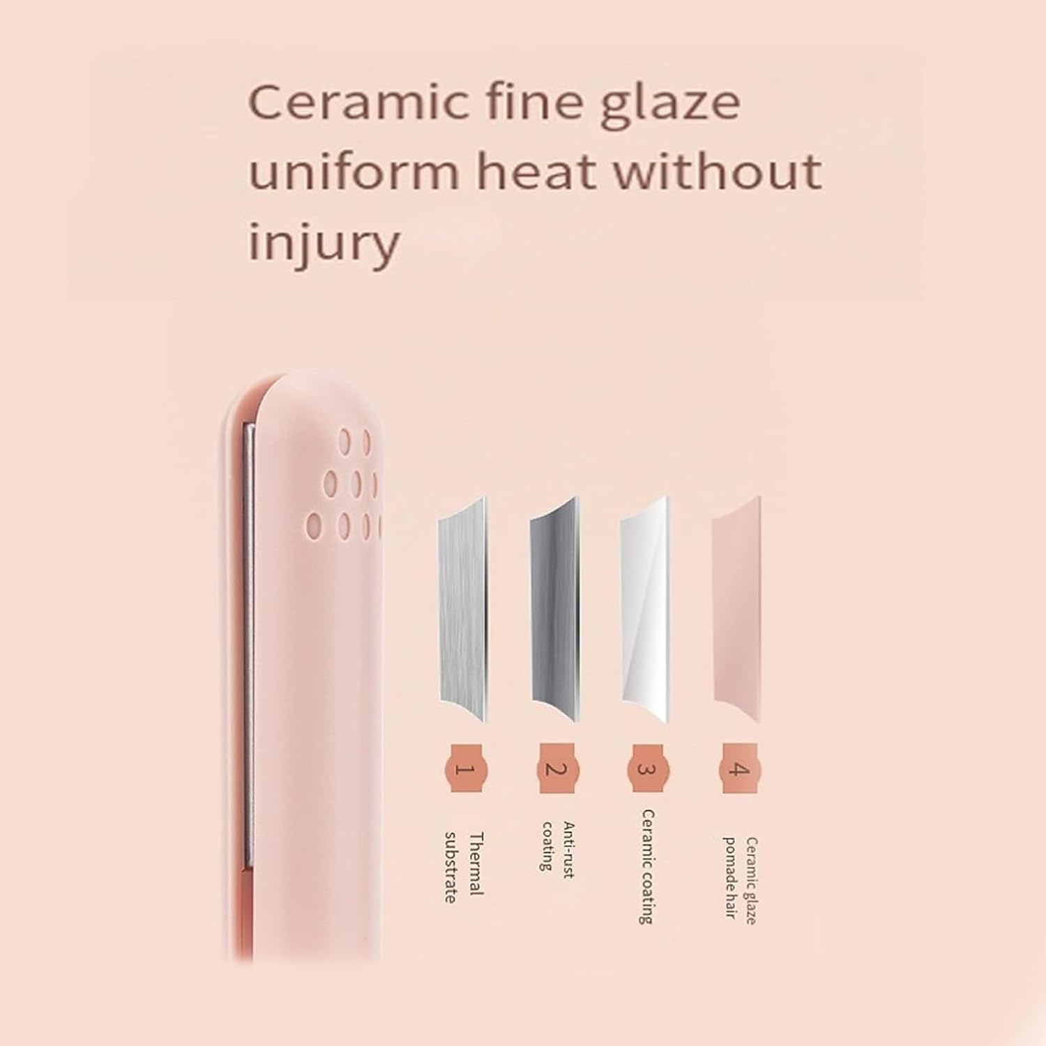Mini fer à friser à double usage : l'outil parfait pour les cheveux courts et tous types de cheveux Découvrez notre baguette à friser de voyage portable en couleur rose, idéale pour créer de petites boucles élégantes à tout moment – Image 4