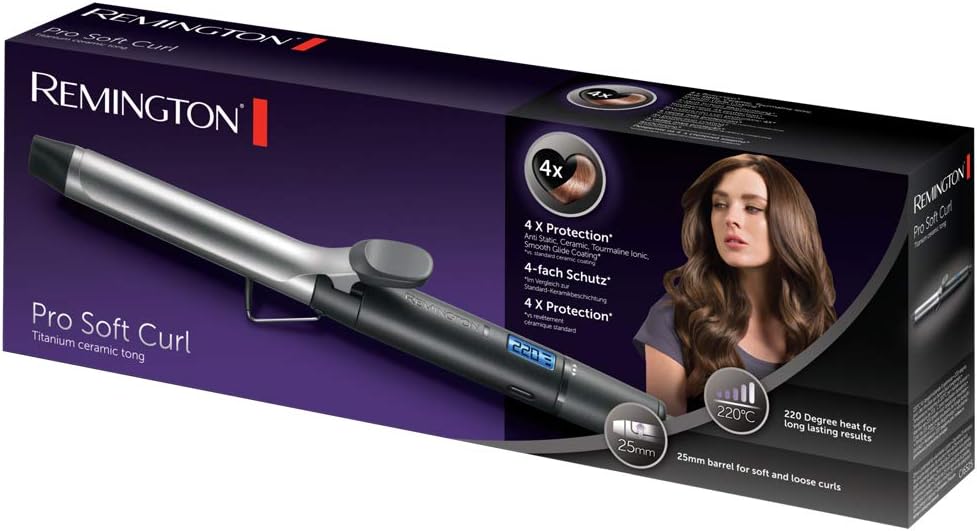 Boucleur à cheveux Remington Pro Soft Curl : des boucles souples pour un style élégant et durable Profitez de 4X Protection avec céramique et tourmaline ionique, réglages précis pour tous les types de cheveux – Image 2