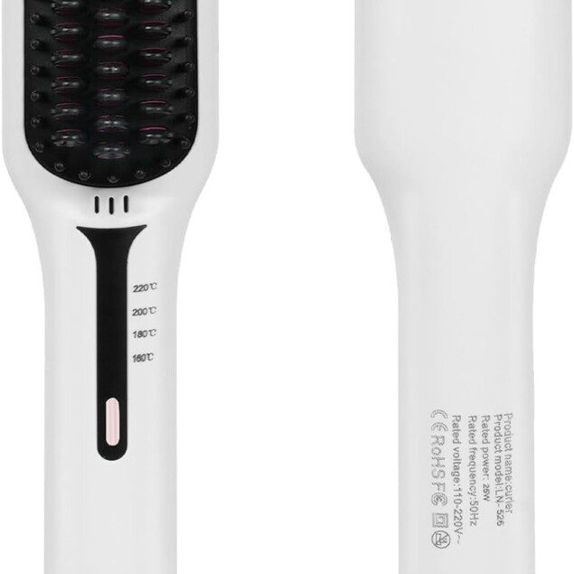 Brosse lissante pour cheveux : lisseur à ions négatifs avec 4 températures réglables, idéal pour une coiffure parfaite en toute sécurité