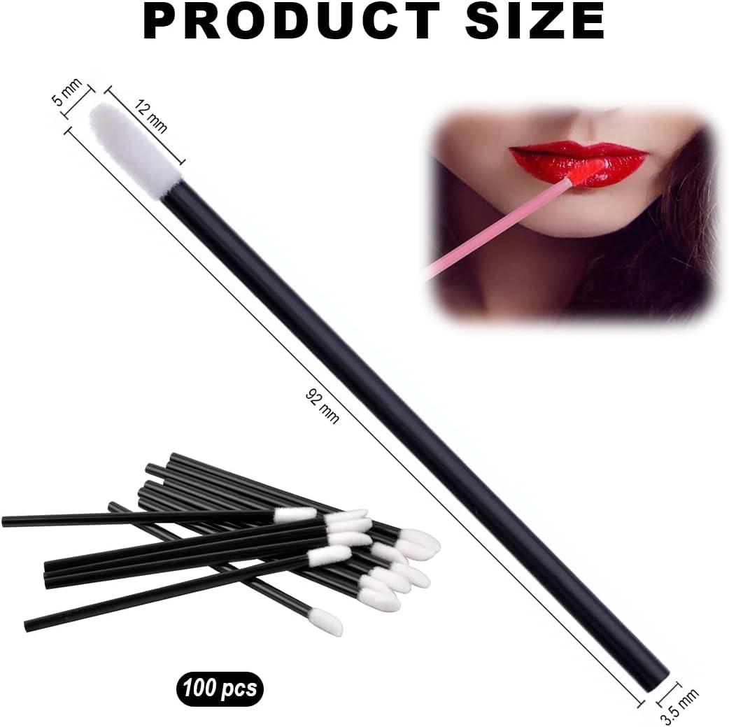 Pinceaux à lèvres jetables : 100 pièces pour un maquillage impeccable et hygiénique Offrez à votre routine beauté un kit d'outils de maquillage pratiques et élégants – Image 2