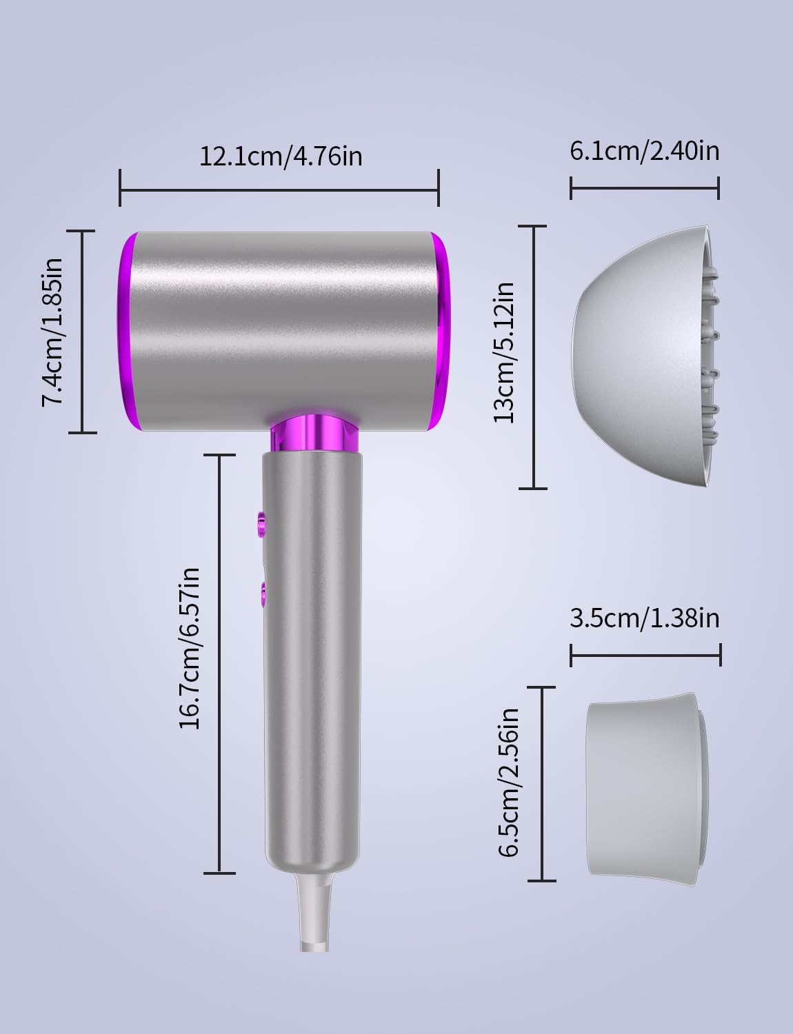 Sèche cheveux ionique 2400W : le compagnon idéal pour des coiffures éclatantes à la maison et en voyage – Image 8